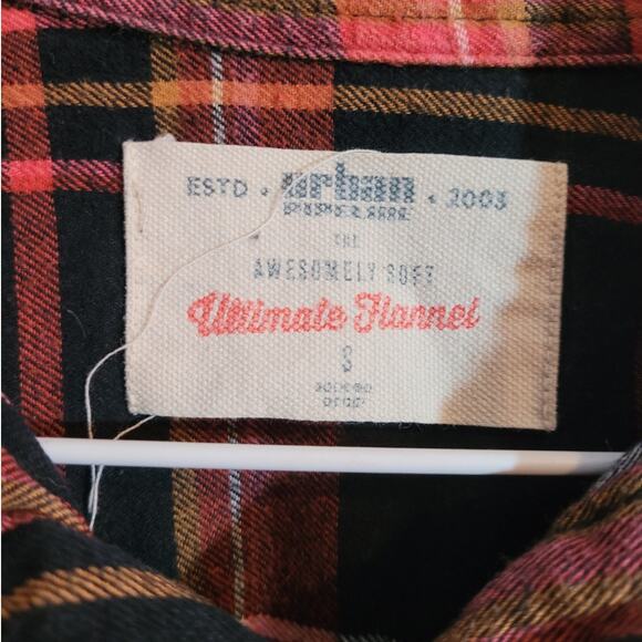 Urban Pipeline Men's Orange Plaid Flannel Shirt Size Small Outdoors Gorpcore - Picture 4 of 6